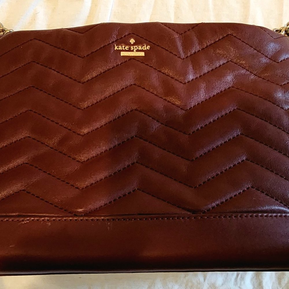 Kate Spade New York Maryanne Burgundy Leather Crossbody Bag - Picture 7 of 9
